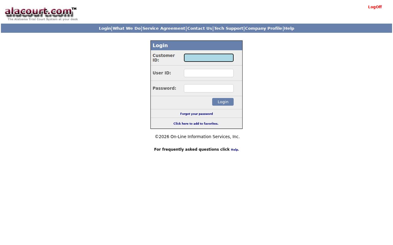 Mobile County case search through Alacourt subscription access