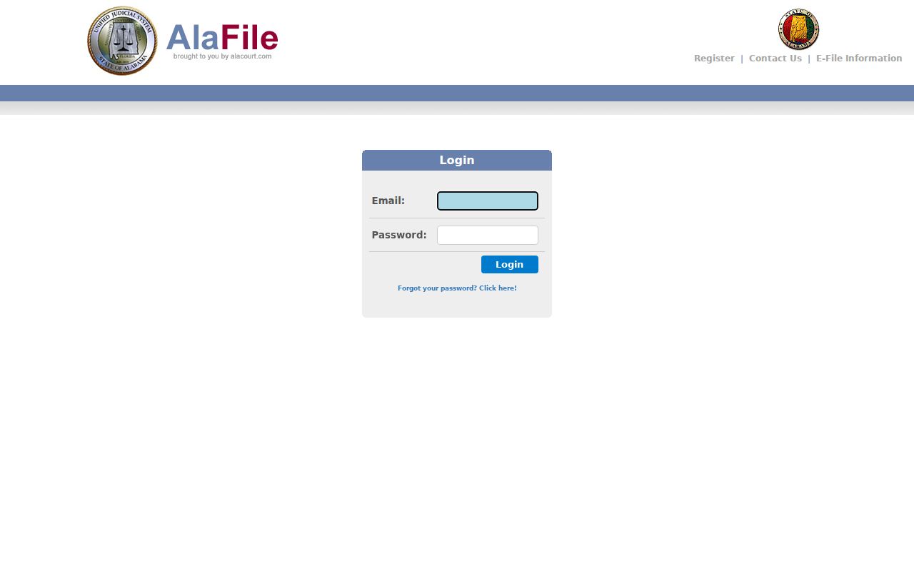 Mobile County case search comparison showing AlaFile login