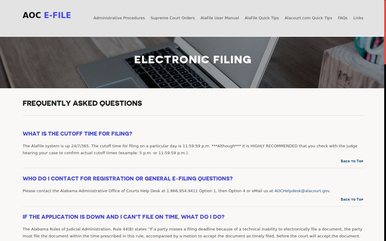 Mobile County case search access roles in electronic filing instructions