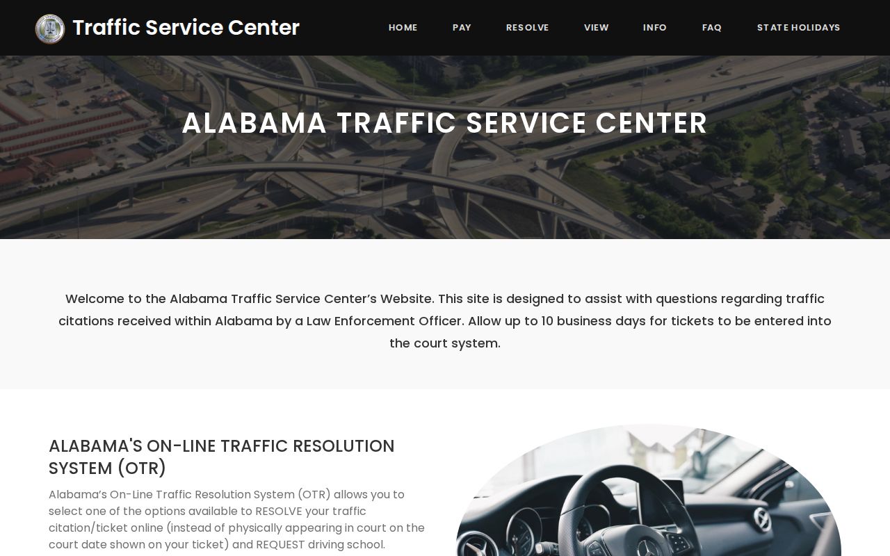 Mobile County traffic court records at Alabama Traffic Service Center