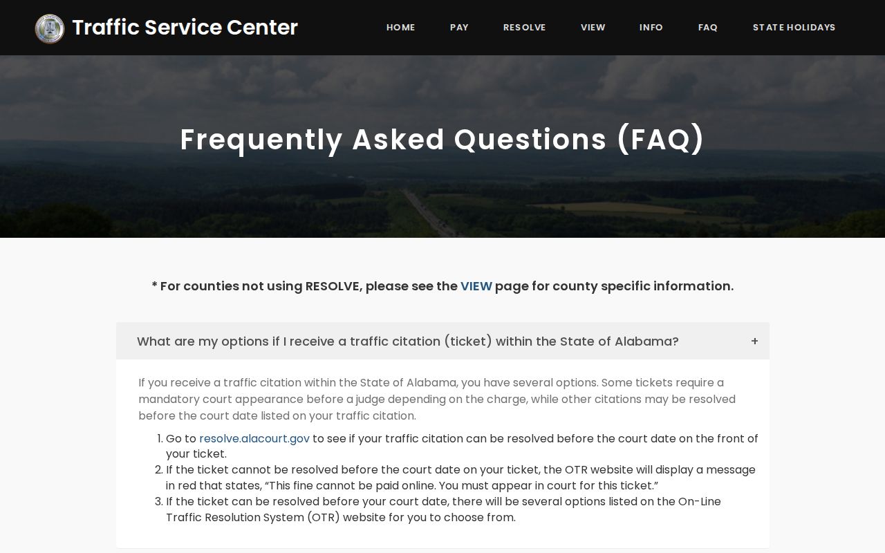 Mobile County traffic court records posting delay FAQ
