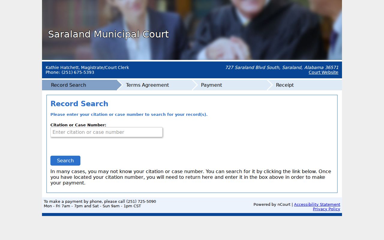 Saraland court docket citation or case number search