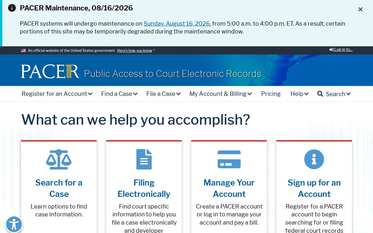 Satsuma court docket federal PACER search source