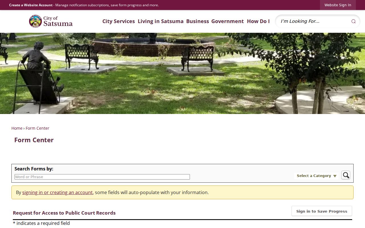 Satsuma court docket public court record request form