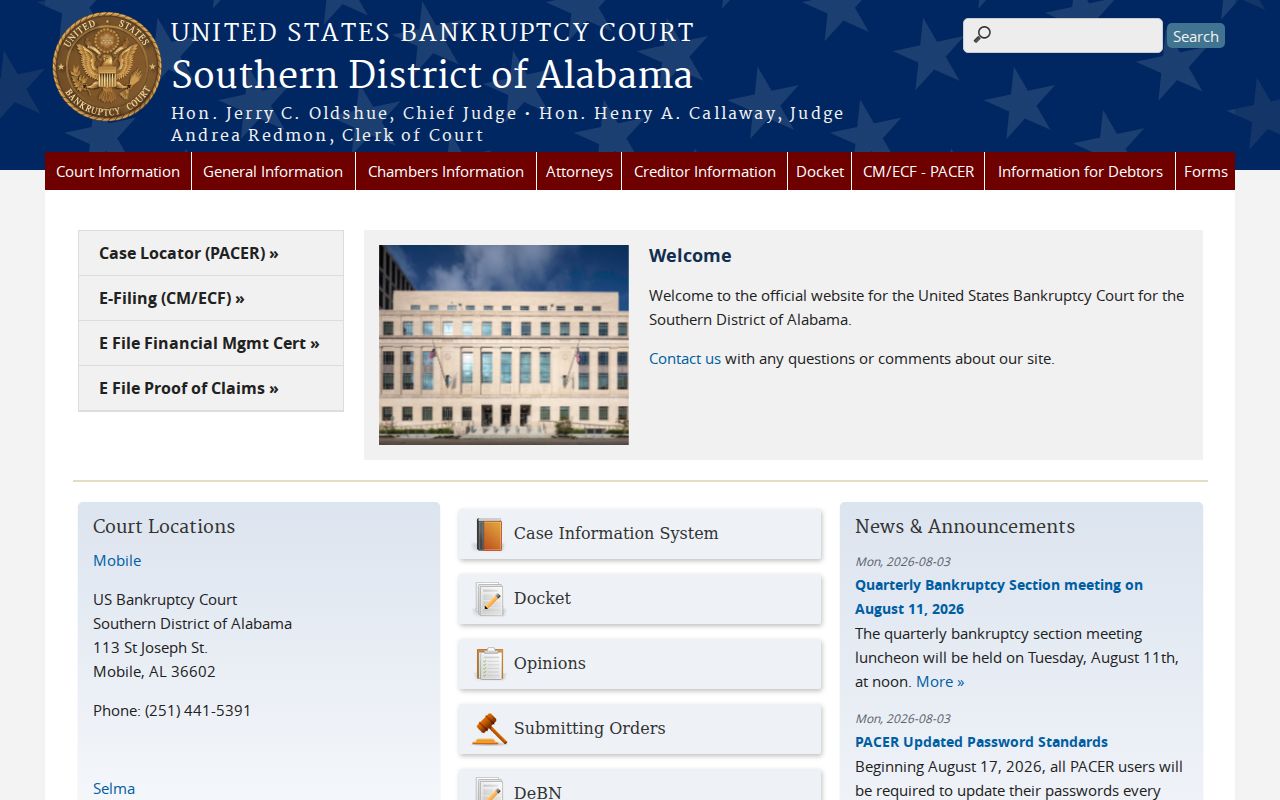 Satsuma court docket federal bankruptcy routing source